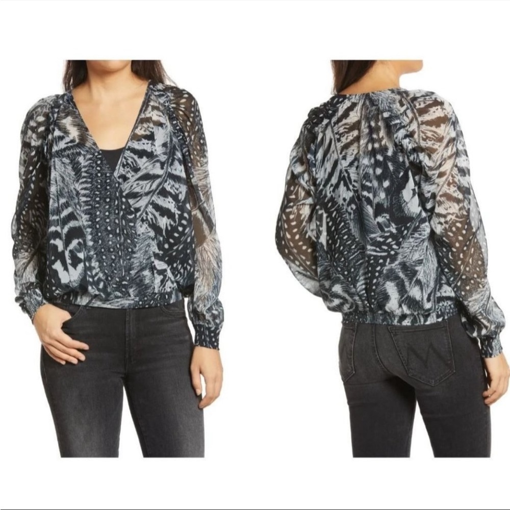 AllSaints Fara Stretto Wrap Top Size 4
